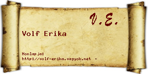 Volf Erika névjegykártya